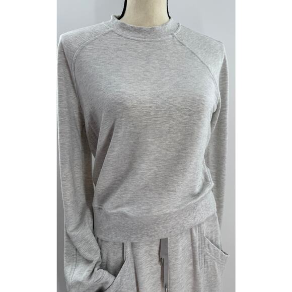 Lululemon 2 pc Set Warm Down Crew Top & Still Chill Jogger Pant Light Grey Small - Picture 1 of 11